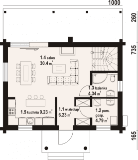 Rzut projektu krasnorost dw - Parter