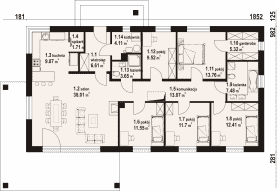 Rzut projektu akacjowo - Parter