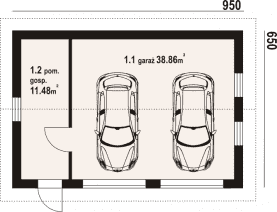 Rzut projektu g2-11 garaż - Parter