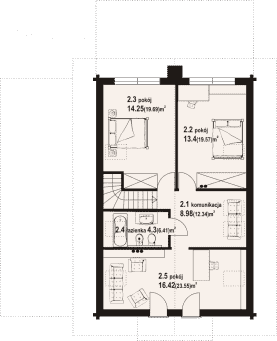 Rzut projektu głogoczów 23 dw - Poddasze