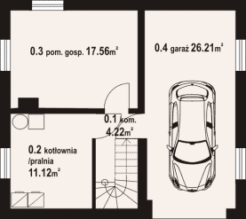 Rzut projektu łącko dw 9 - Piwnica