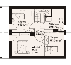 Rzut projektu świdnica mała dws 7 - Poddasze