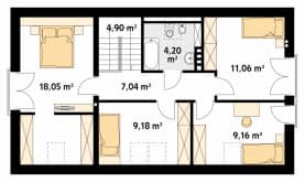 Rzut projektu Alicja 2 (CE) - poddasze
