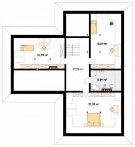 Rzut projektu Ambrozja 2 (CE) - poddasze