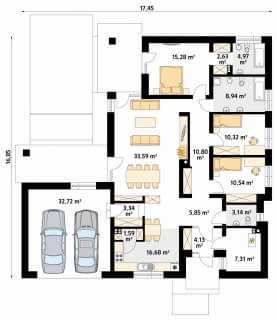 Rzut projektu Feniks 2 (CE) - parter
