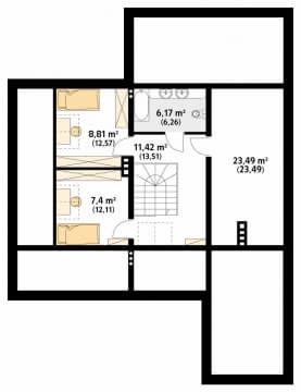 Rzut projektu Decyma 7 (CE) - poddasze