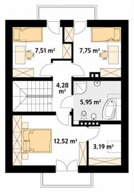 Rzut projektu Laura 2 (Y-SL) - poddasze