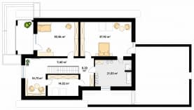 Rzut projektu Onyks 4 (SI) - poddasze