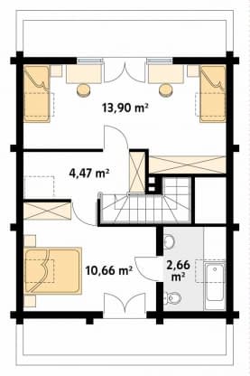 Rzut projektu Konwalia bal (BAL) - poddasze