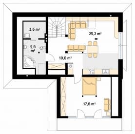 Rzut projektu Rybitwa (CE) - poddasze