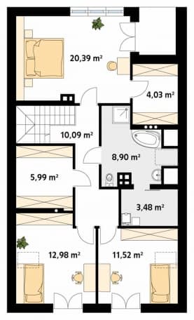 Rzut projektu Amarylis (CE) - poddasze