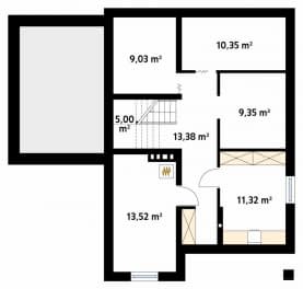 Rzut projektu Bluszcz 4 (CE) - piwnica