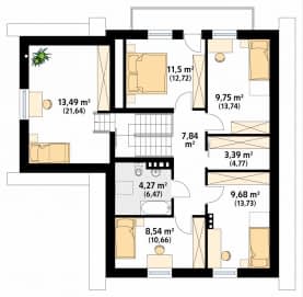 Rzut projektu Bluszcz 4 (CE) - poddasze