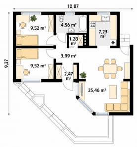 Rzut projektu Szyper dr-S (DR-S) - parter