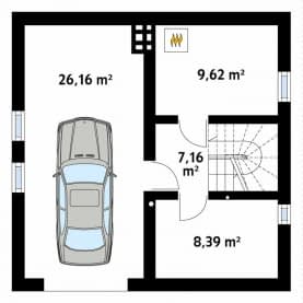 Rzut projektu Majka 2 (CE) - piwnica