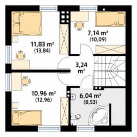 Rzut projektu Majka 2 (CE) - poddasze