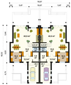 Rzut projektu Larus (CE) - parter