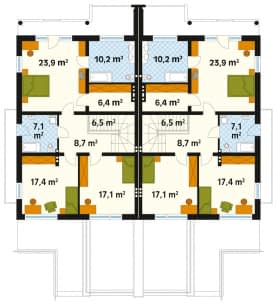 Rzut projektu Larus (CE) - poddasze