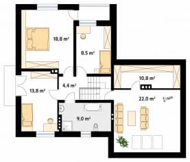 Rzut projektu Perkoz 2 (Y) - poddasze