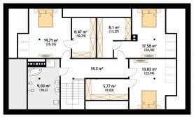 Rzut projektu Tercja 7 (CE) - poddasze