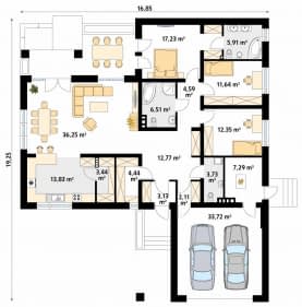 Rzut projektu Ambrozja 7 (CE) - parter