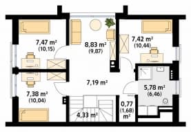 Rzut projektu Aksamitka dr-S (DR-S) - poddasze