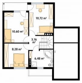 Rzut projektu Stokrotka 2 dr-S (DR-S) - poddasze