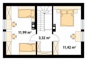 Rzut projektu Motylek 2 (KO) - poddasze