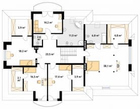 Rzut projektu Bachus 5 (CE) - poddasze