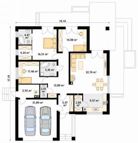 Rzut projektu Alibi (KO) - parter