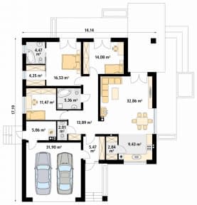 Rzut projektu Ariel (KO) - parter