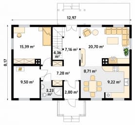 Rzut projektu Szpak dr-S (DR-S) - parter