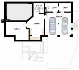 Rzut projektu Amber 3 (CE) - piwnica