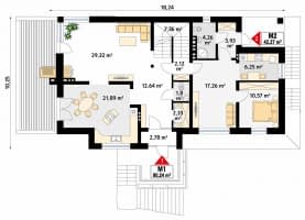 Rzut projektu Amber 3 (CE) - parter