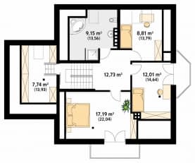 Rzut projektu Wilga 4 (CE) - poddasze
