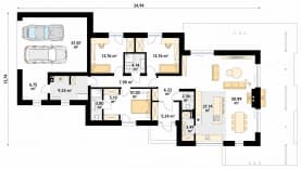 Rzut projektu Mokosz (CE) - parter