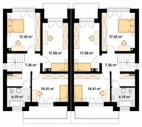Rzut projektu Pistacjowy (CE) - poddasze