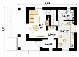 Rzut projektu Poziomka 2 (CE) - parter