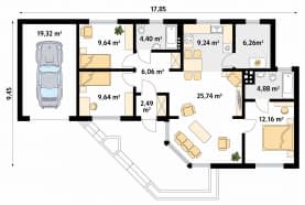Rzut projektu Szyper 2 dr-S (DR-S) - parter