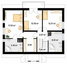 Rzut projektu Talar (SI) - poddasze