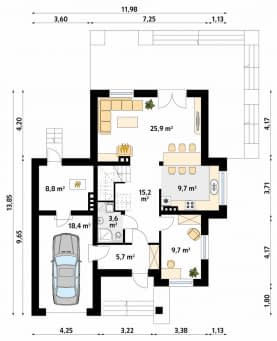 Rzut projektu Kobalt (CE) - parter