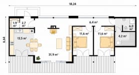 Rzut projektu Klif dr-S (DR-S) - parter