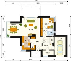 Rzut projektu Andromeda (CE) - parter
