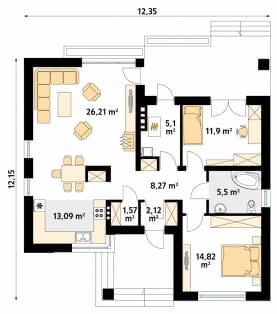 Rzut projektu Umbra (KO) - parter