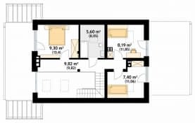 Rzut projektu Weranda 2 (CE) - poddasze