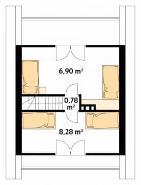 Rzut projektu Mikrus (KO) - poddasze
