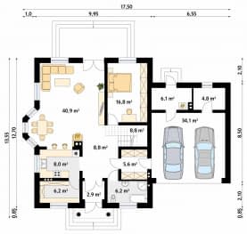Rzut projektu Klon (CE) - parter