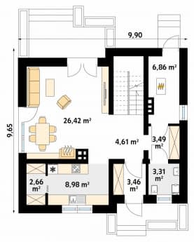 Rzut projektu Ceres (CE) - parter