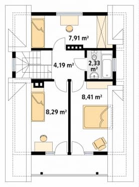 Rzut projektu Takt dr-S (DR-S) - poddasze