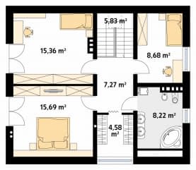 Rzut projektu Indygo 4 (CE) - poddasze